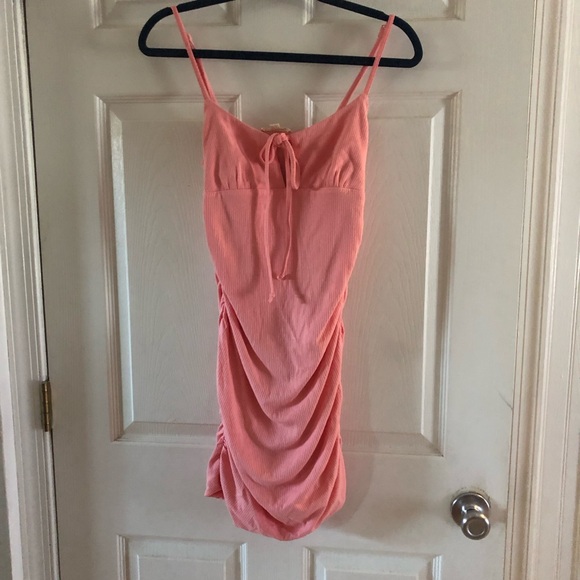 Pink keyhole tie summer dress- size small - Picture 1 of 8